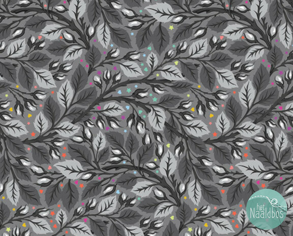 *pre-order* Tula Pink - Graywork - nip in the bud quiltback