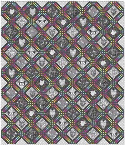 *pre-order* Tula Pink - Graywork + true colors - halve meter bundel 