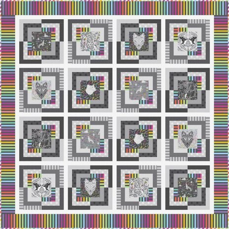 *pre-order* Tula Pink - Graywork + true colors - halve meter bundel 