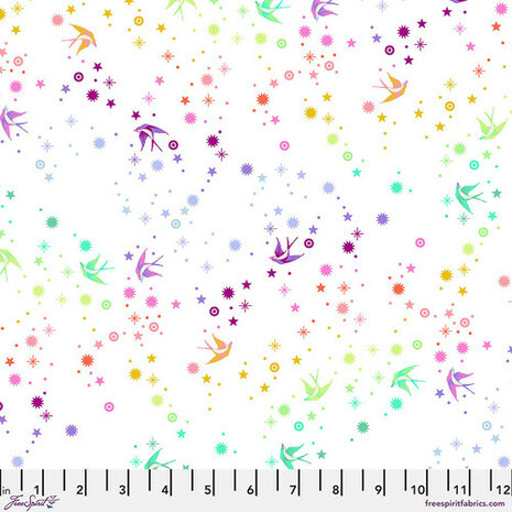 Tula Pink - true colors - Fairy dust - White