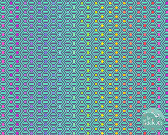 Tula Pink - true colors - Hexy - Peacock