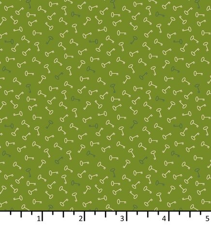 EQP textiles - back in the day - keys forest green