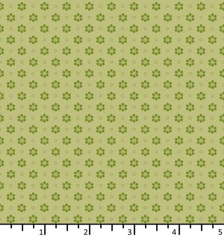 EQP textiles - back in the day - garden patch light olive