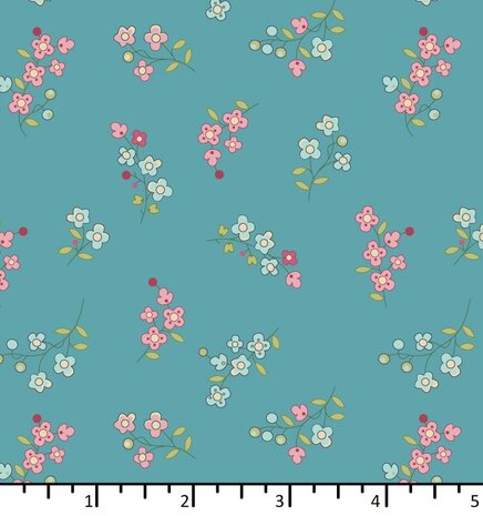 EQP textiles - back in the day - Forget me not royal blue