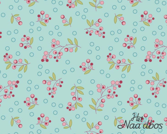 EQP textiles - back in the day - Wild berries aqua