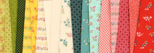 EQP textiles - back in the day - Forget me not crimson