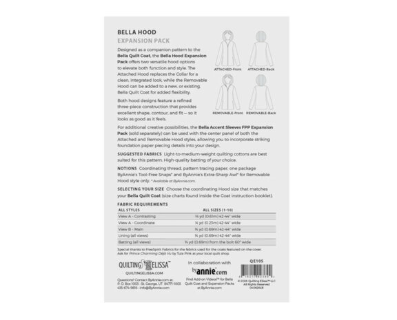 Quilting Elissa - Aanvulling hood / capuchon