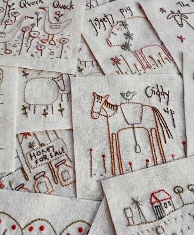 hatched & patched - appleby farm stitchery paneel