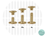 Zipperzoo double cap rivets 9mm gold