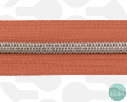 Zipperzoo rits smokey orange silver 