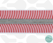 Zipperzoo gestreepte rits cherry silver