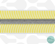 Zipperzoo gestreepte rits sunny silver