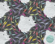 Tula Pink - Graywork - Just Bearly carbon