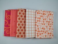 Fat quarter bundel - koraalrood